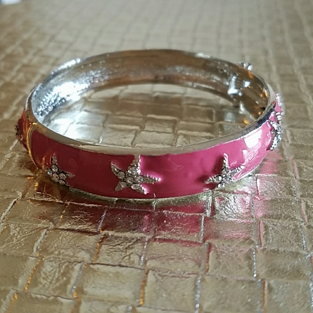 Periwinkle by Barlow pink starfish enamel bracelet